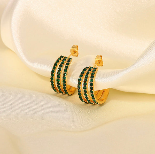 Three layer earrings