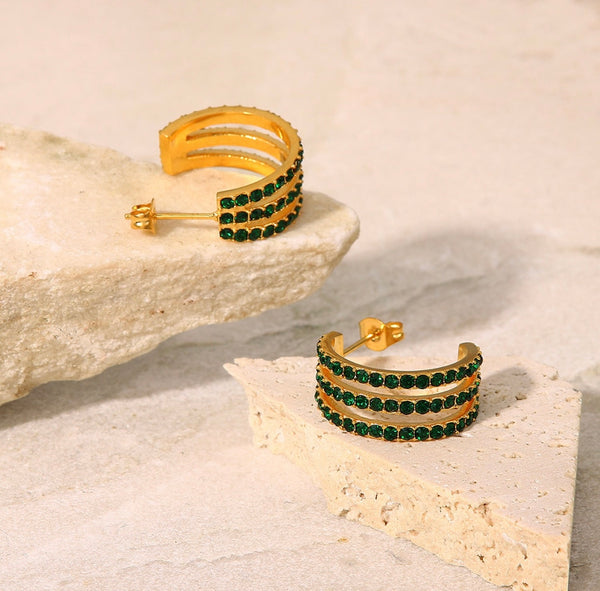 Three layer earrings