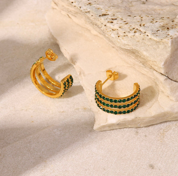 Three layer earrings